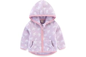 DILIBA Toddler Fleece Jacket Lightweight Hooded Warm Winter Coats for Baby Boys Girls