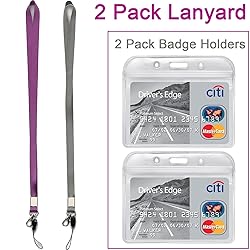 YOUOWO 2 Pack Horizontal Clear ID Badge Holders