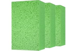 Cleaning and Washing Sponge, 3 Pack Large Extra Thick Heavy Duty Sponge Multi-Purpose for Kitchen Bathroom Bike Boat Car, Nat