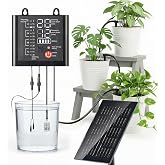 49ft Solar Drip Irrigation System with USB Charging for 15 Potted Plants | Plant Watering Devices, Automatic Watering System IP44 Waterproof 2200mAh for Garden Farm Greenhouse(Black)