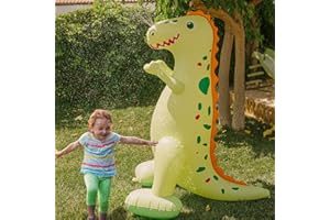 Float Joy Sprinkler for Kids Outdoor Play Water Sprinkler Inflatable 5.5ft Giant Dinosaur T-REX Great Gift for Kids and Adults Water Toy for Pool Party Decorations Summer Yard Party