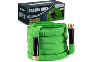 Ardurhm Upgraded Garden Hose 5/8" x 25 ft - Lightweight Flexible Water Hose, Water Lead-in Hose Extension, Non-Expanding Kink-Free, Tough,Leak-Proof, for Yard Watering, Car Washing, Boats and Campers