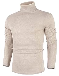 Poriff Men's Turtleneck Pullover Melange Colored