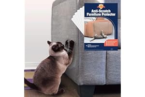 STELUCCA AMAZING SHIELDS 6 Pack XL Anti Cat Scratch Furniture Protector - Couch Protector from Cat Claws w/Twist Pins - Heavy Duty, Strong, Clear, Easy-to-Apply Scratching Deterrent and Shield for Sofa