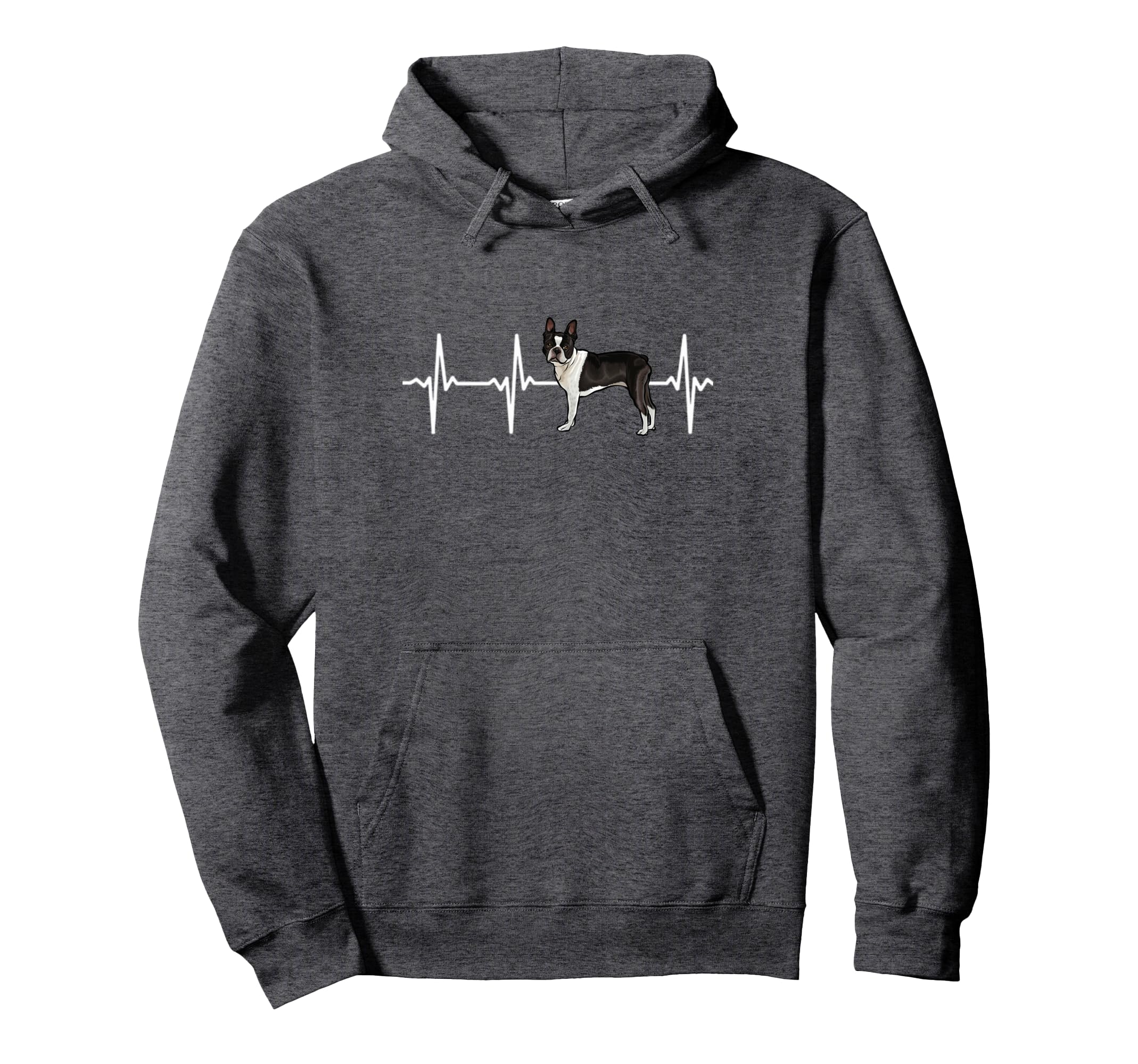 Boston Terrier Heartbeat Love My Dog Pullover Hoodie
