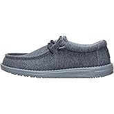 HEYDUDE Men's Wally Stretch Jersey Slip On Shoes | Lightweight Comfortable Travel Loafers with Elastic Laces