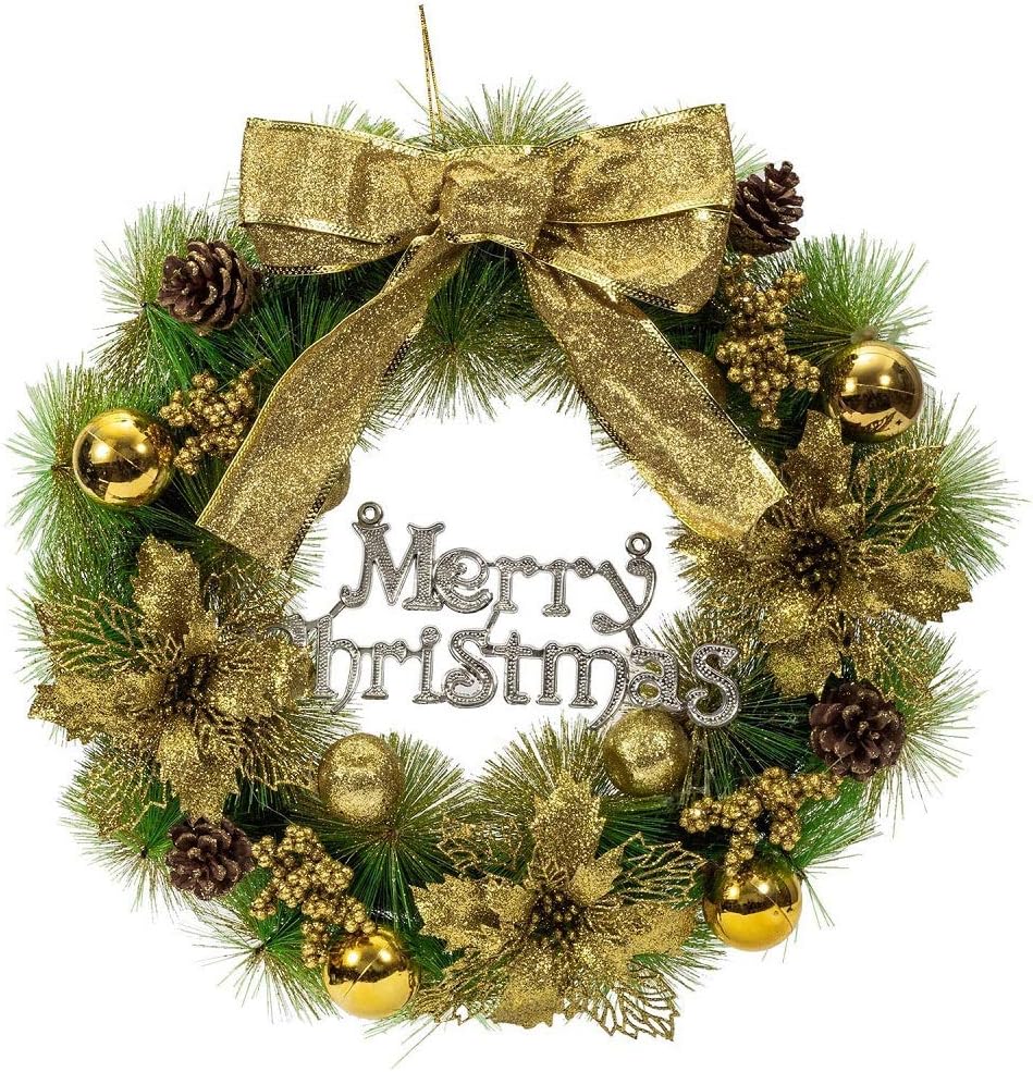 Jungen Grandes Guirlandes Fleurs Artificielles Couronne Noel Christmas Cheminee Couronne Porte Party Decorations Pour Magasins Bureaux Sapin De Noel Ou Diy Couronnes Et Guirlandes