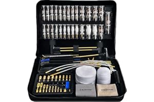 GLORYFIRE Gun Cleaning Kit Handgun Shotgun Pistol Cleaning Kit for All Guns with High-end Brass Brushes, Mops, Jags, Reinforced, Lengthened Rods and Gun Cleaning Snake&Ropes