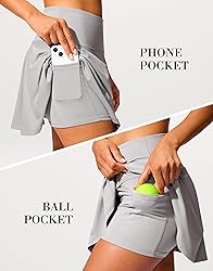 SANTINY 14" Tennis Skirt Golf Skorts with Pockets