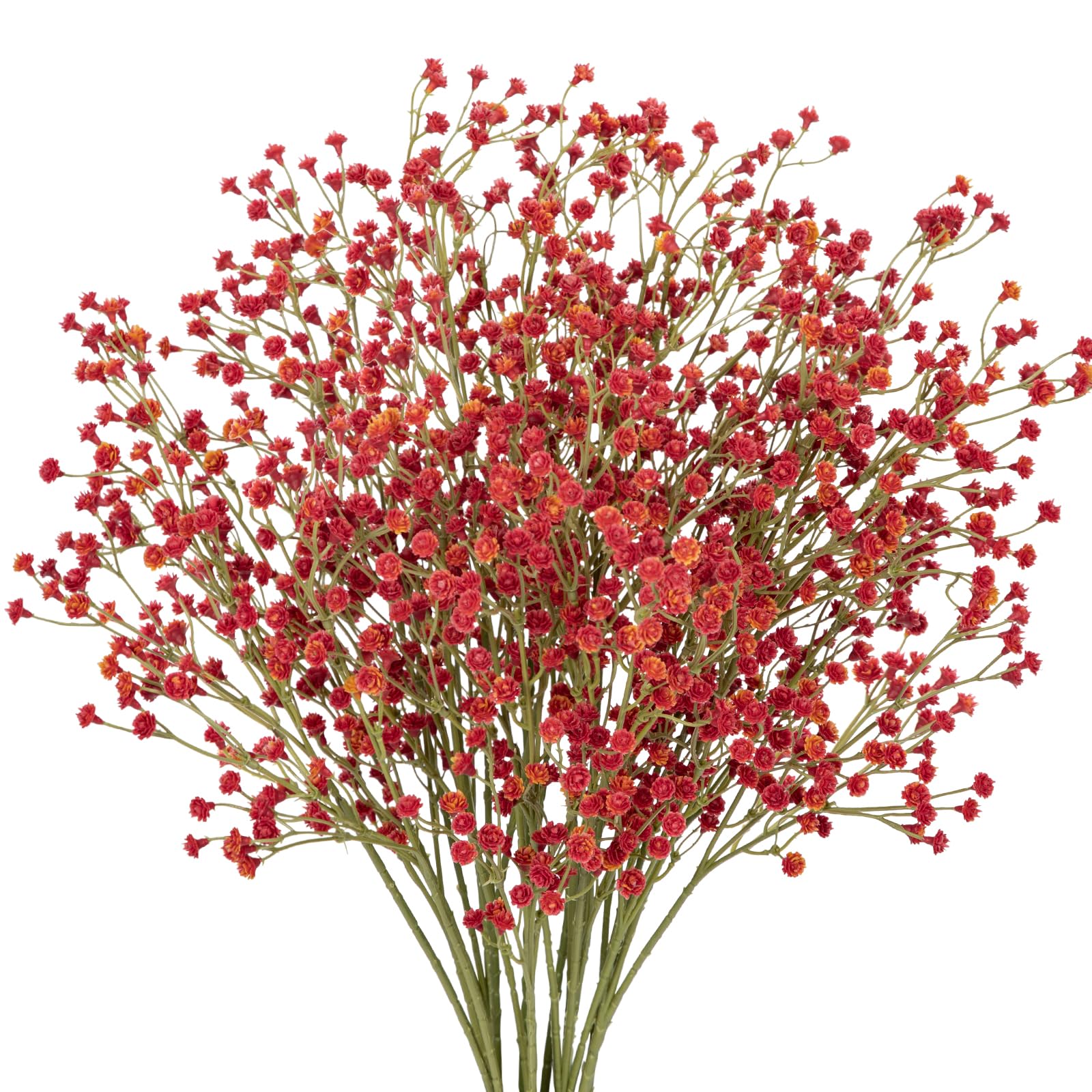 View 1 of 10 Pack Baby's Breath Artificial Flowers Bulk 3 Branches Faux Baby Breath Plastic Flowers Fake Gypsophila Flower Arrangement Fake Flowers Bouquet for Wedding Home Decor Fall Red Baby Breath
