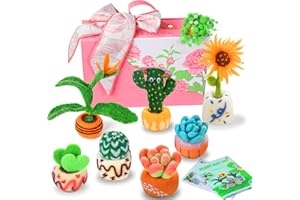 NFAMRZCAR Needle Felting Starter Kit,Needle Felting Kit Cute Plant Needle Felting Kit Wool Felting Kit Including Instructions and Felting Pad Felting Needles Wool Roving for Beginners