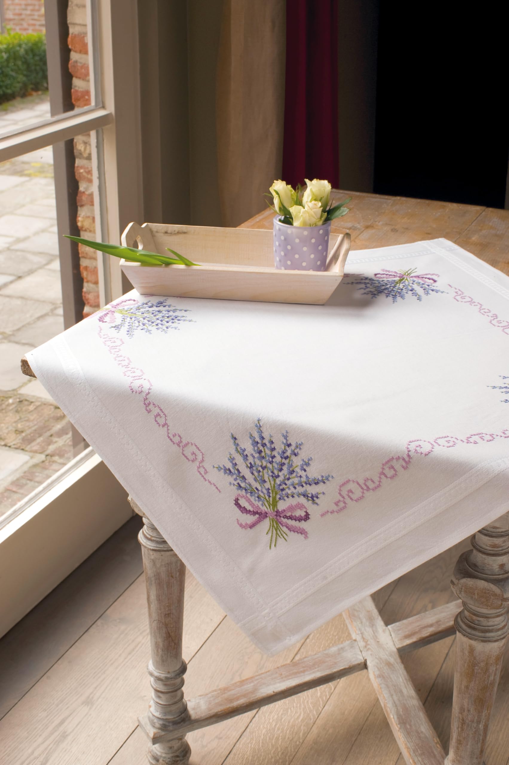 Vervaco Embroidery: Tablecloth: Lavender, 100% Cotton, Multi-Colour, 40 x 6 x 20 cm — image 1