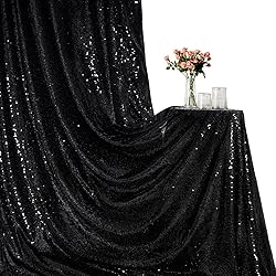 PartyDelight Black Sequin Backdrop Curtains