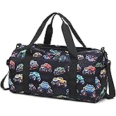 CAMTOP Kids Duffel Overnight Bag Boys Girls Toddler Weekender Carry-On Personalized Tote for Travel Gym Sport (D-Car)