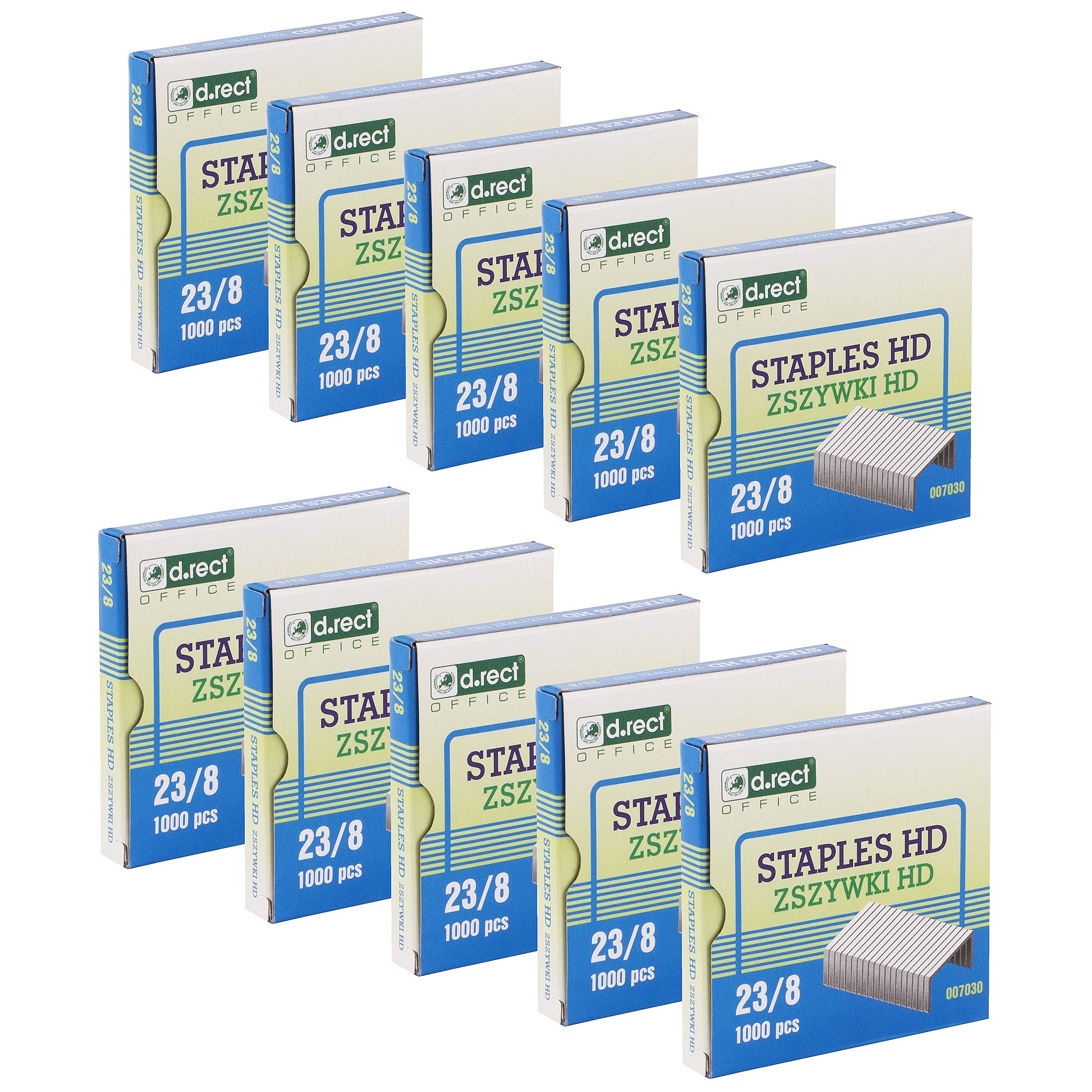 D.RECT Silver Staples 23/8 | 10,000 Pieces | 10 x 1000 Packs