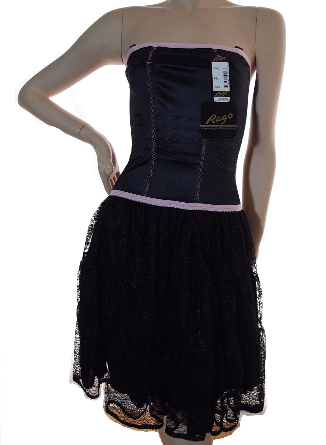 Rago 7000 Strapless Corset Dress with Vintage Style Waist Cincher and