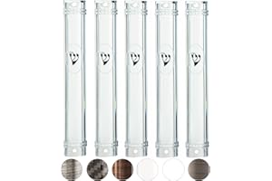 SUPER STAM MEZUZAH CASE Holder (shidell) בית מזוזה plastic Semiround silver shin Waterproof Rubber Cork 6.3/4 inch for 15 cm scroll lot of 5 (CLEAR, 15)
