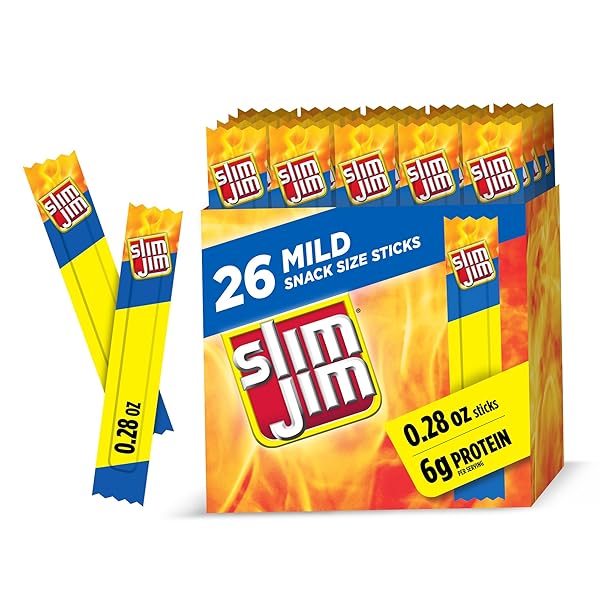 SLIM JIM SMOKED MEAT STICKS, MILD FLAVOR, 6G...