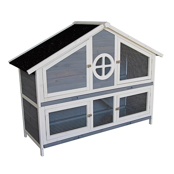 Wiltec Kaninchenstall Hasenvilla Freilauf Kaninchenkäfig Hasenkäfig Käfig Hase Kaninchen