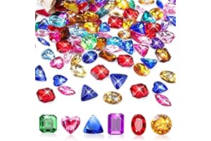 MARFOREVER 100 Pcs Toys Gems Pirate Treasure Jewels Fake Acrylic Gems Colorful Bling Diamonds Gemstones for Kids Pool Beach P