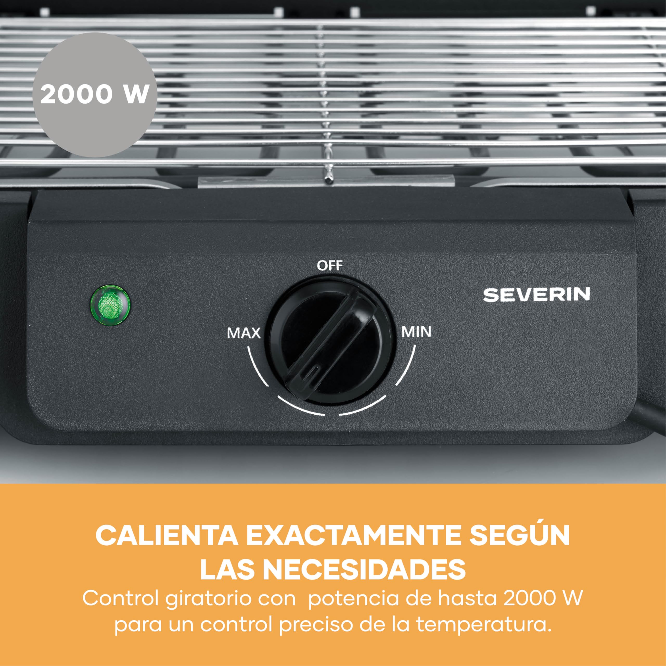 Barbacoa Eléctrica de Pie, Acero Inox, 2000W