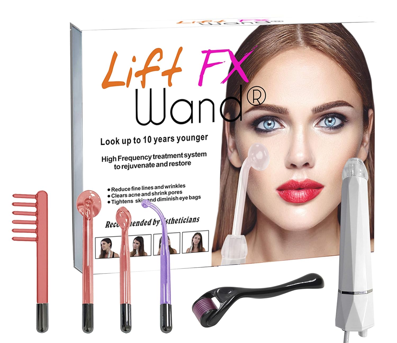 Lift Wand High Frequency Premium Anti Aging device, Eliminates Wrinkles, Skin Tightening, Acne, Dark Circles, Blemish Remover: Beauty