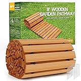 RELIANCER 8' Wooden Garden Pathway,Outdoor Roll Out