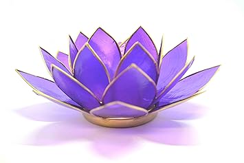 Superbe Grand Violet 7ème Chakra Lotus Fleur Thé Lumière