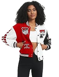 COZYPOIN Women's Varsity Jacket Cropped Letterman