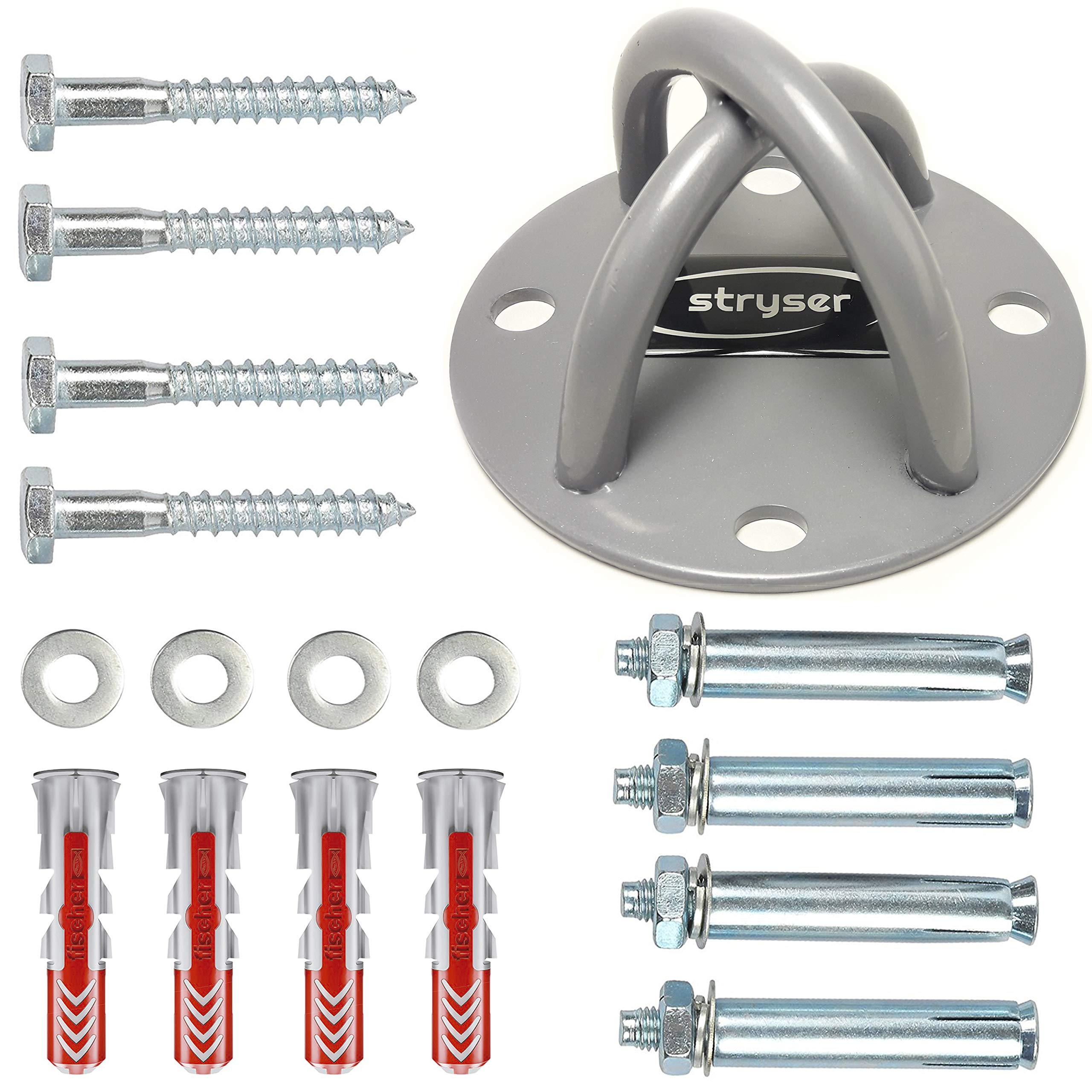 Stryser Maxbolt Wall and Ceiling X-mount Anchor for suspension trainer straps gymnastics Olympic rings yoga swing battle rope boxing equipment body weight strength training