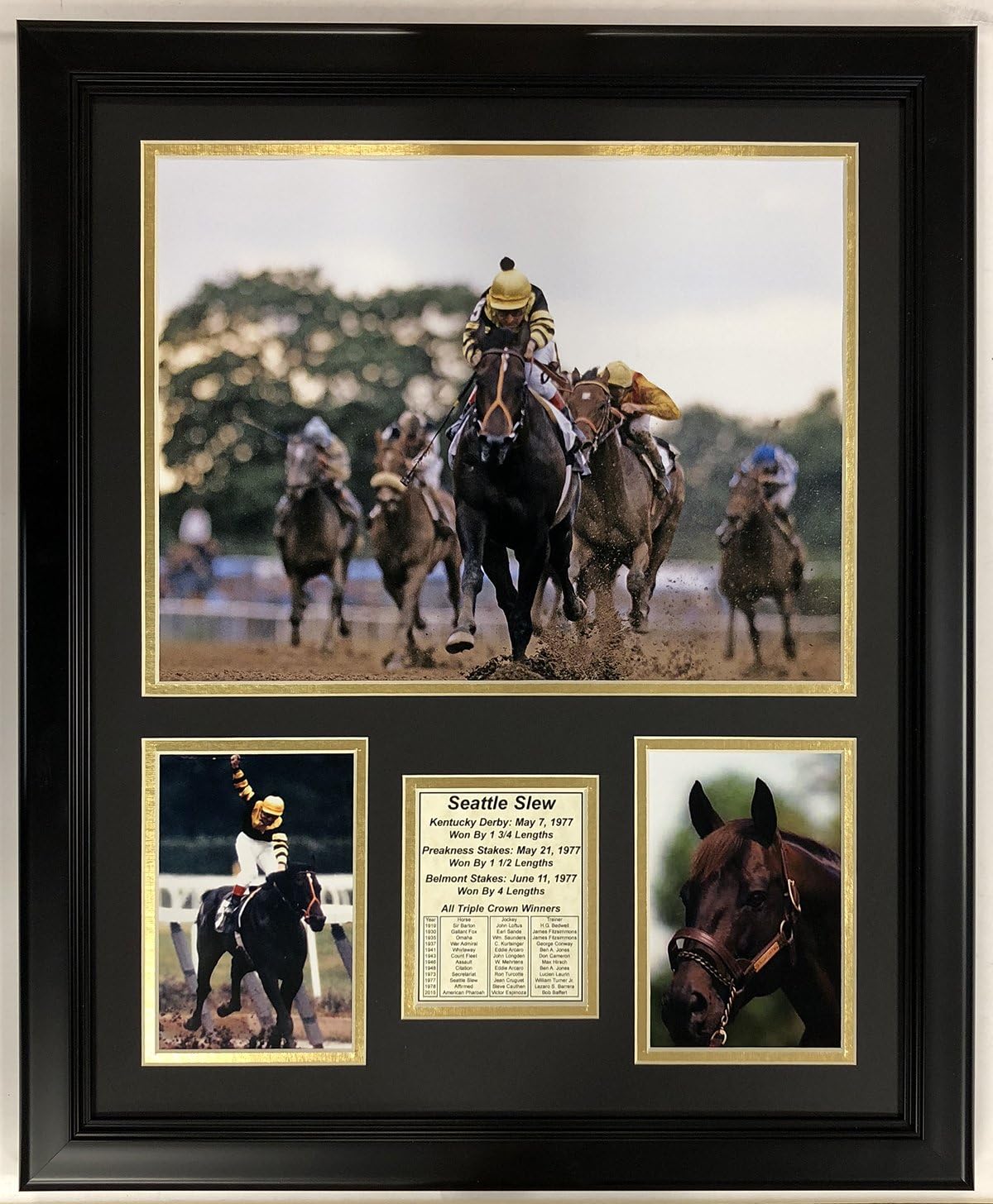 Photographs - Legends Never Die Seattle Slew Framed Double Matted Photos, 18