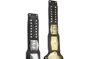 TrophySmack Championship Belt Vertical Wall Mount, Hanging Display - Black Leather