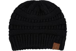 C.C CC Classic Winter Fall Trendy Chunky Stretchy Cable Knit Beanie Hat
