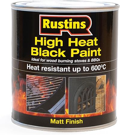 Rustins High Heat Black Paint 500ml