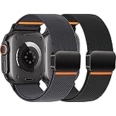 Nylon Bands for Apple Watch Ultra 3/2 Band 49mm 46mm 45mm 44mm 42mm 41mm 40mm 38mm Men,Stretchy Soft Fabric Wristband Magnetic Buckle Sport Strap for iWatch Ultra Series 11 10 9 8 7 6 5 4 3 SE 3/2/1