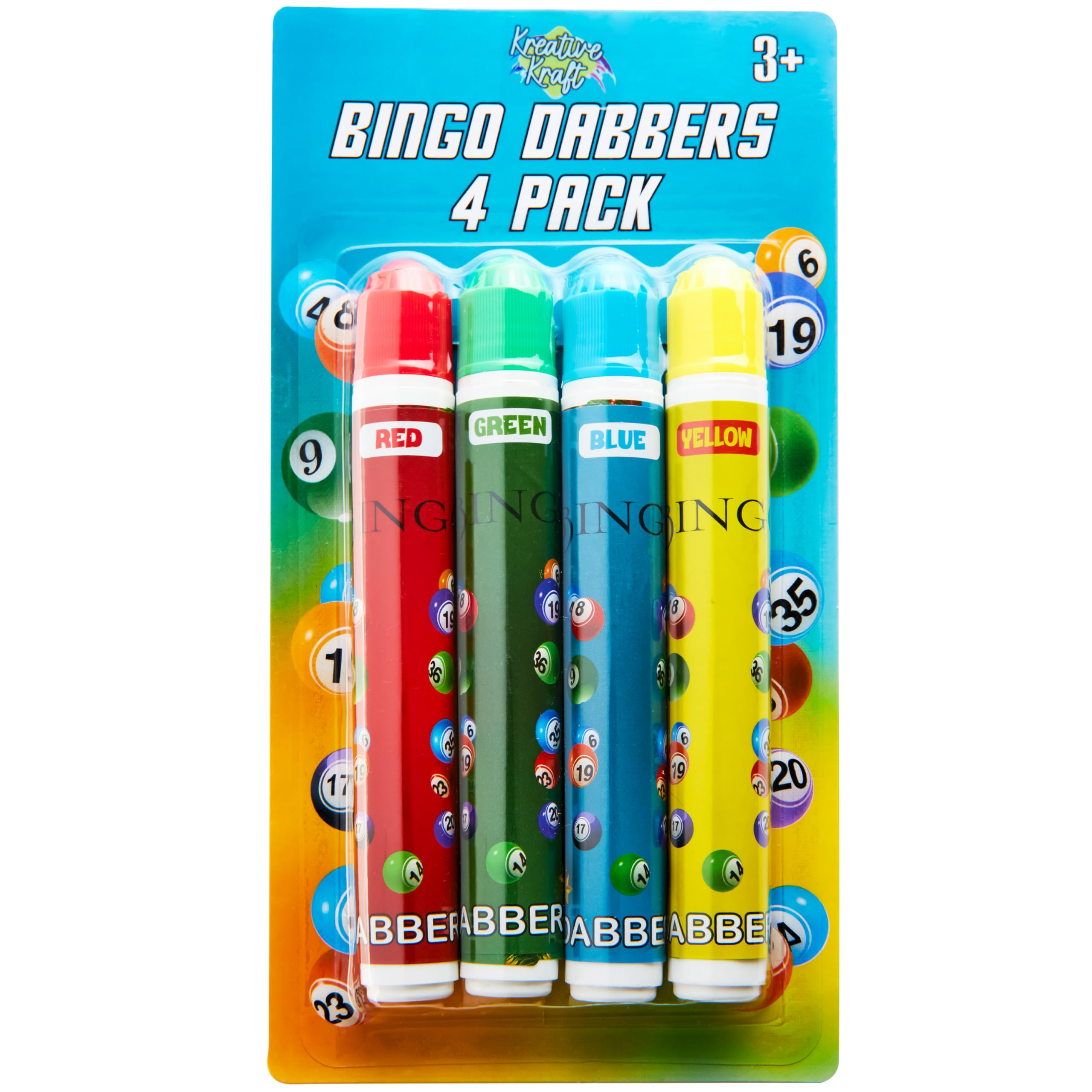 KreativeKraft Bingo Game Set or Accessories for Teens & Adults, Raffle Tickets, Tear Dabbers, Markers, Books, Counters, Fun Family Game Activity Idea (Bingo Dabbers) — image 1