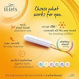Lil-Lets Non-Applicator Regular Tampons X 96 6 Packs 16 Plant Based SmartFit view 4