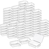 SATINIOR 100 Pcs Clear Plastic Bead Storage Boxes, 3.27 x 2.13 x 1.02 Inch