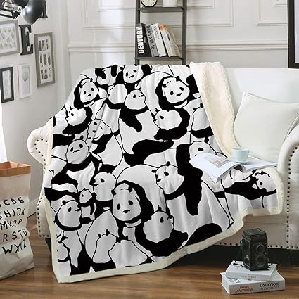Amazon Com Sleepwish Panda Plush Blanket Cartoon Animal Throw