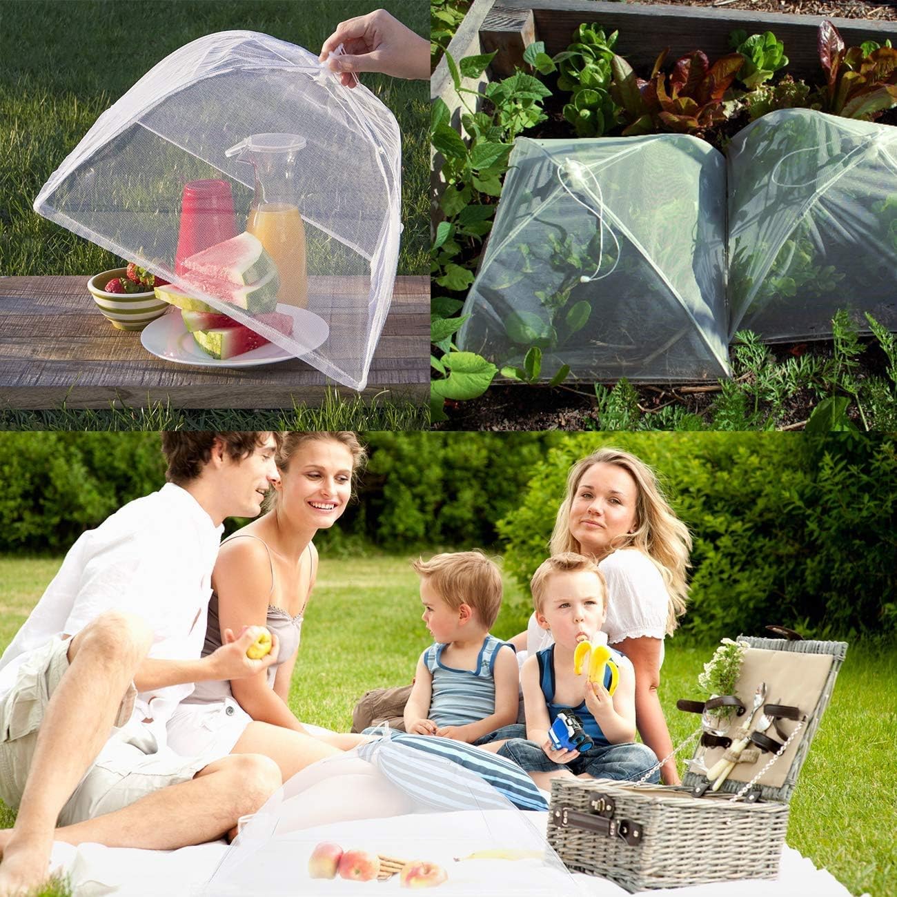 Homealexa 6 Pack 17" Mesh Food Covers Pop Up, Reusable Food Net Covers, Foldable Food Tent Fly Cover for Outdoor BBQ Picnic - Image 3