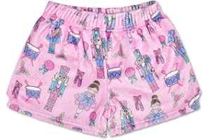 iscream Big Girls Silky Soft Plush Fun Print Fleece Shorts - Cozy Holiday Collection