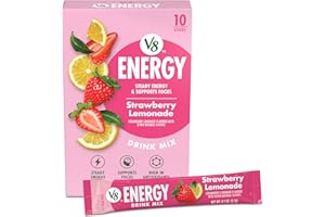 V8 Energy Strawberry Lemonade Energy Drink Powder, .10 oz Packet (10 Count)