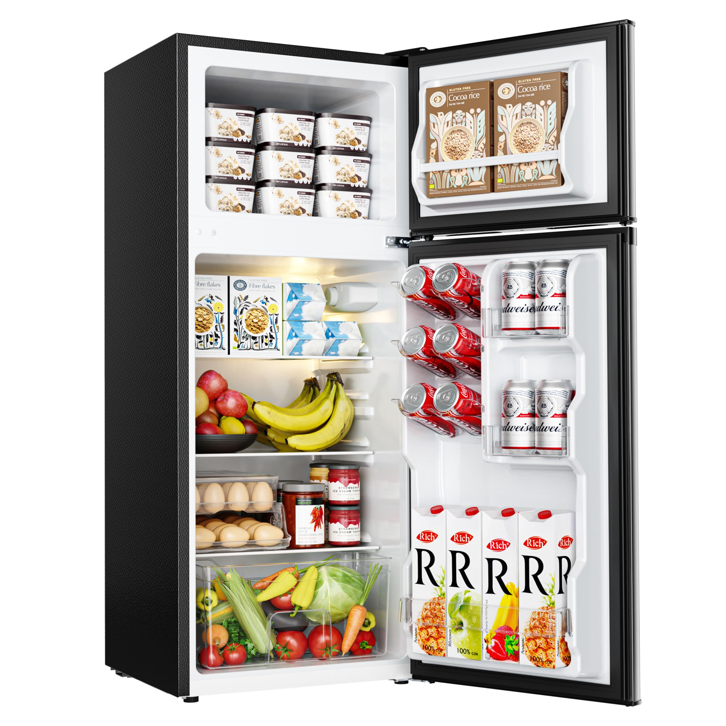 Photo 1 of **FACTORY SEALED AS SHOWN IN PHOTOS**
EUHOMY Mini Fridge with Freezer, 4.0 Cu.Ft Mini Refrigerator fridge, 2 door For Bedroom/Dorm/Office/Apartment - Food Storage or Cooling drinks, Silver