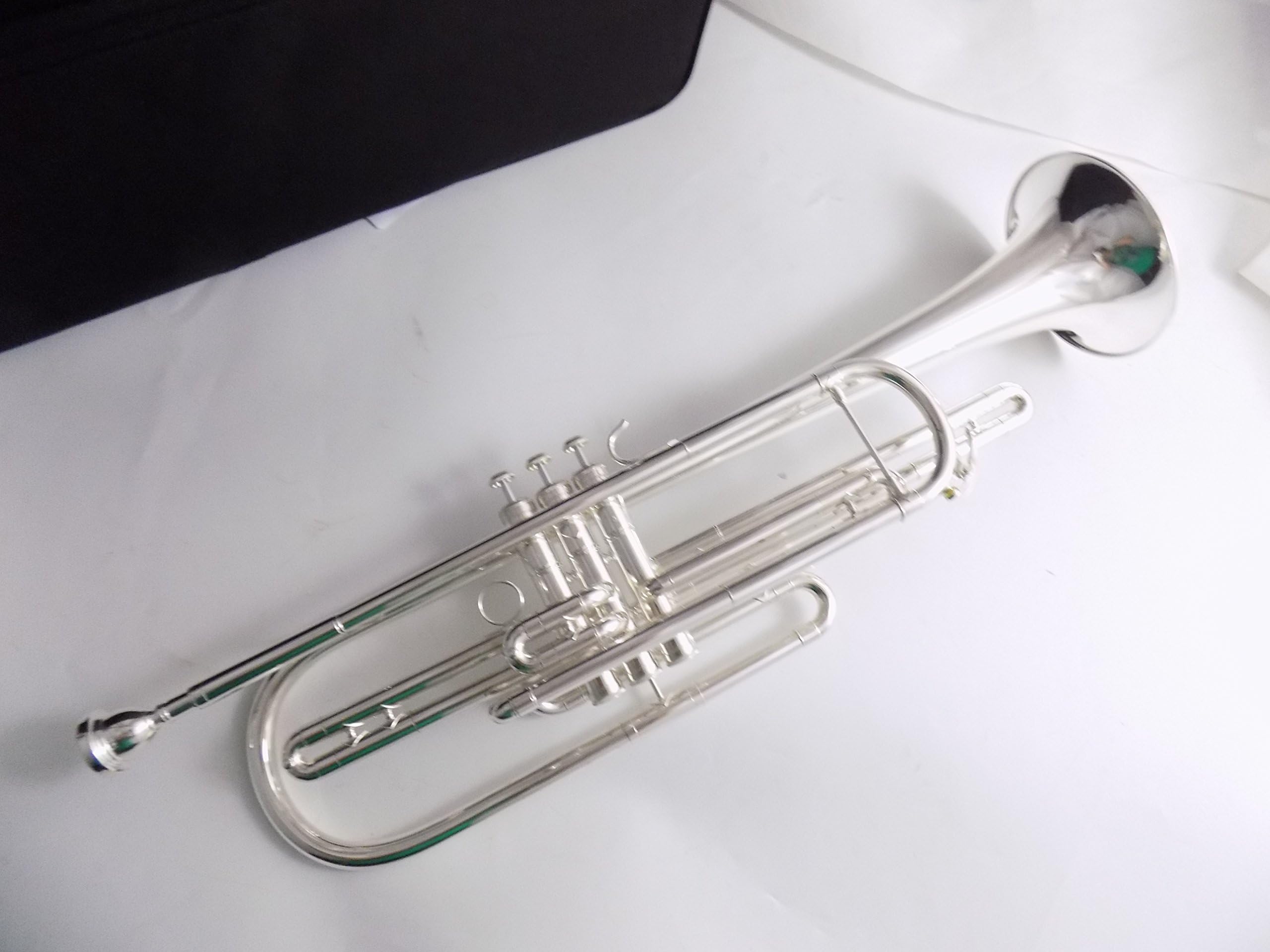 Bb Bass Trumpet Brass Body Lacquer Finish with Wood Case and Mouthpiece Musical Instruments Professional (Silver plated)