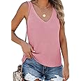 Tutorutor Womens Summer Sleeveless V Neck Sweater Vest Fall Knitted Loose Cami Tank Tops