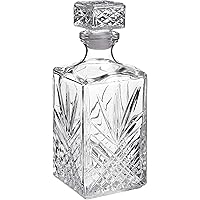 Bormioli Rocco Selecta Collection Whiskey Decanter – Sophisticated 33.75oz Diamond Decanter With Starburst Detailing…