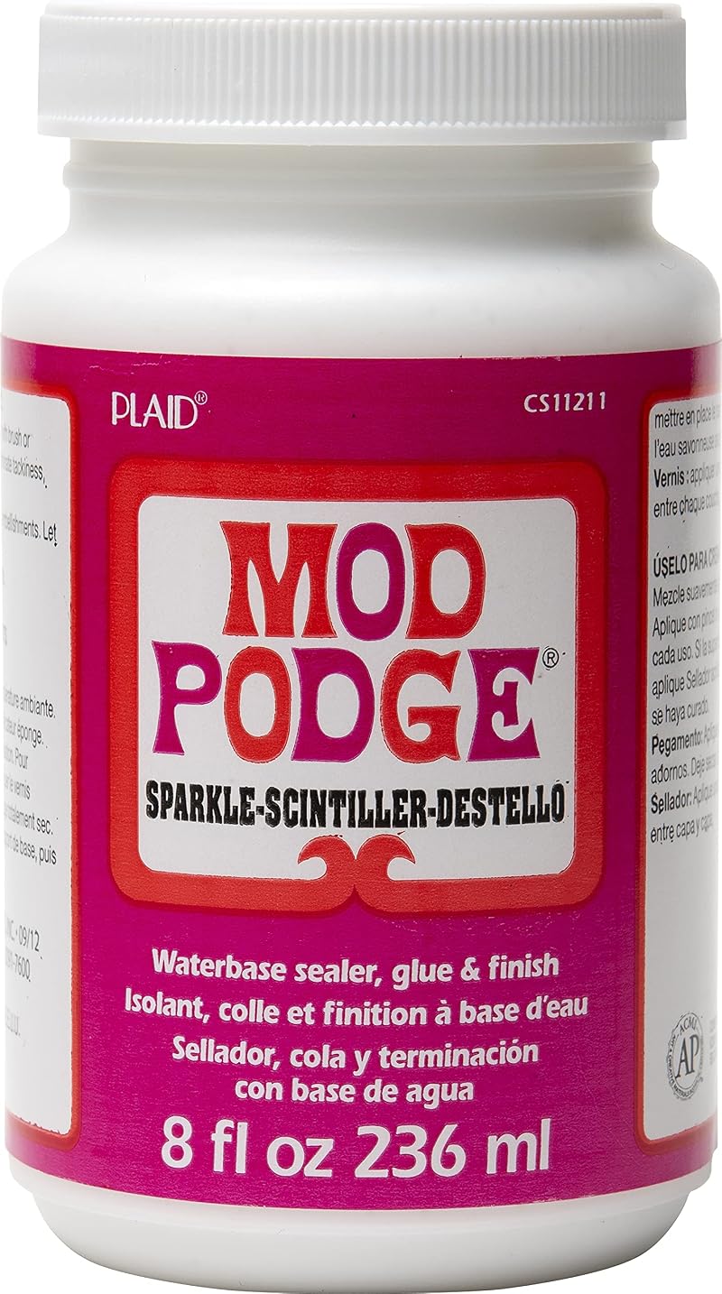 Mod Podge Sparkle 8 oz Waterbase Sealer Glue Finish Clear Glitter