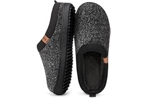 MERRIMAC Men's Slip-on Slippers Comfy Memory Foam Non-slip Indoor House Shoes