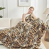 Cozy Bliss Luxury Faux Fur Throw Blanket Leopard Print, Non Shedding Double Sided Sherpa Blankets Super Soft Fluffy Thick Warm Throws Home Decor for Couch Bed Sofa Women,50