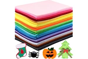 Reginary 120 Pcs 12 x 8 Inch Felt Sheets for Craft 40 Assorted Color Felt Squares Stiff Paper for Back to School Fall Thanksgiving Halloween Xmas DIY Craft Sewing Patchwork (Classic)